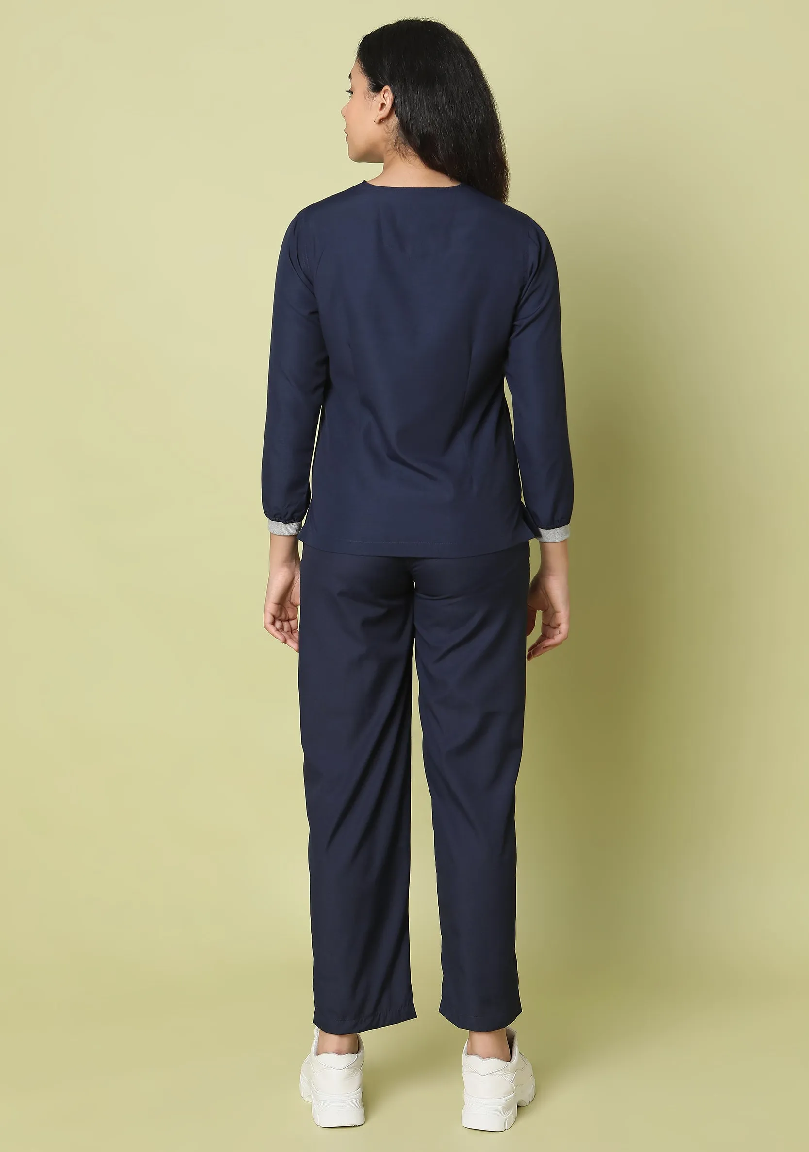 Classic Women's 5-Pocket Longsleeves (Navy) Scrub