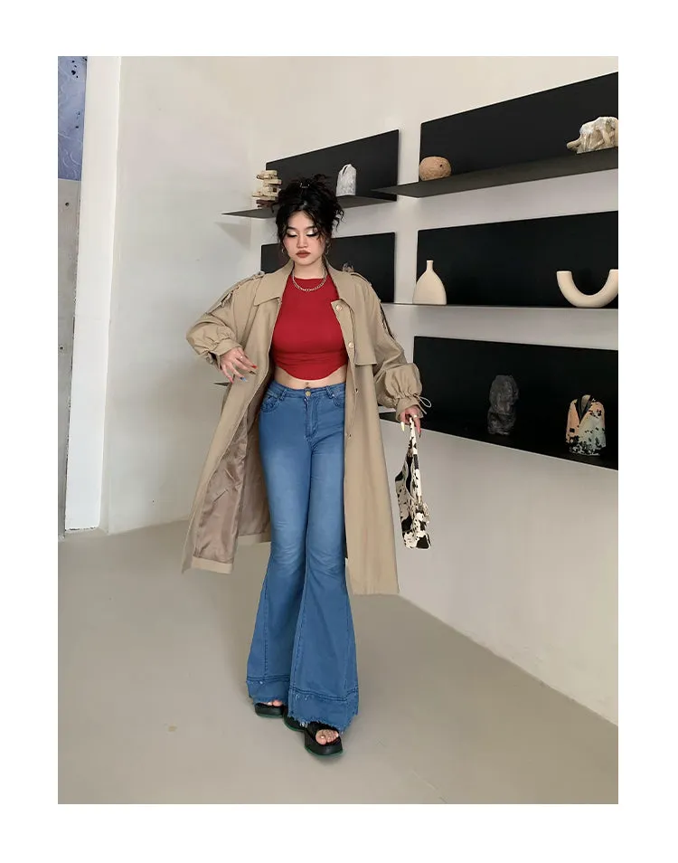 Coco Blue Long Flare Denim Jeans Pants