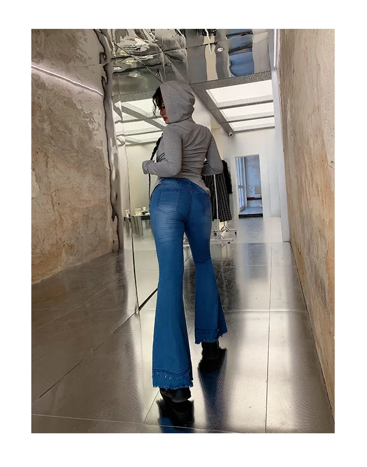 Coco Blue Long Flare Denim Jeans Pants