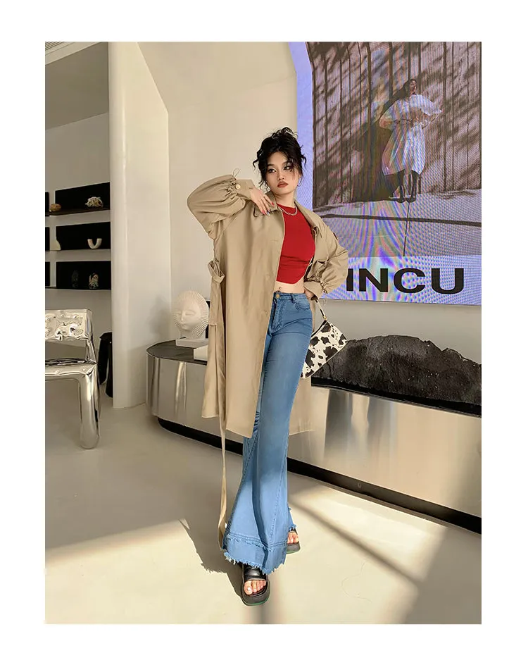 Coco Blue Long Flare Denim Jeans Pants
