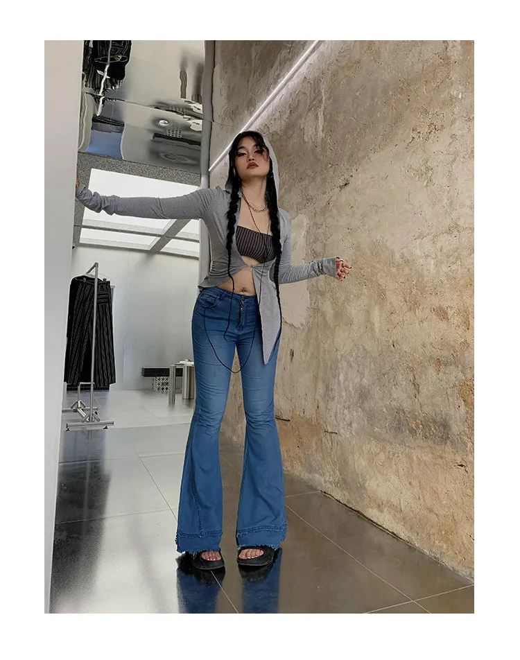 Coco Blue Long Flare Denim Jeans Pants