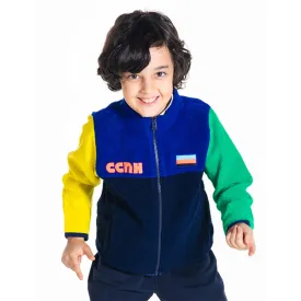 Colorblock Zipper High Neck Sweatshirt