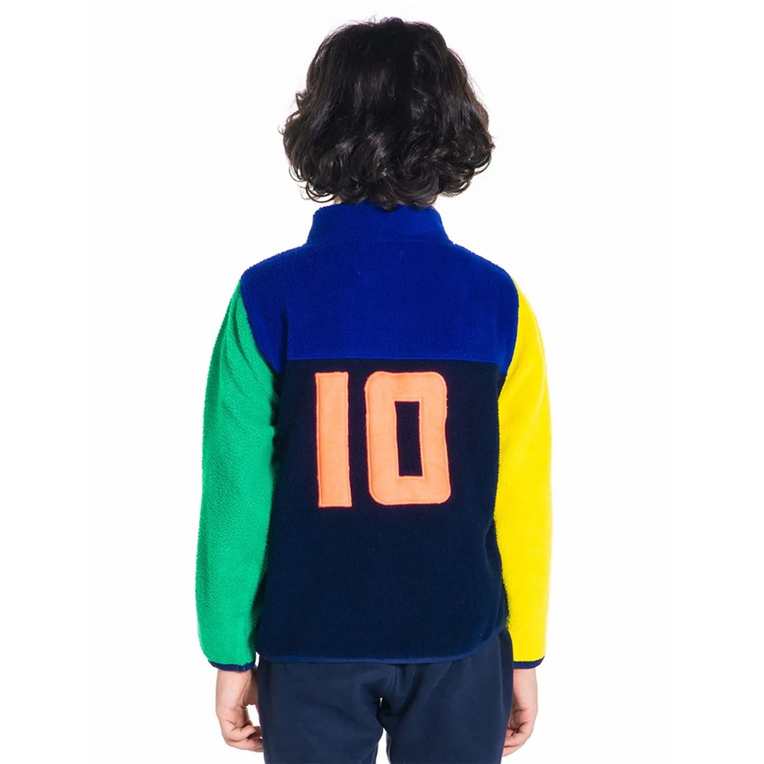 Colorblock Zipper High Neck Sweatshirt