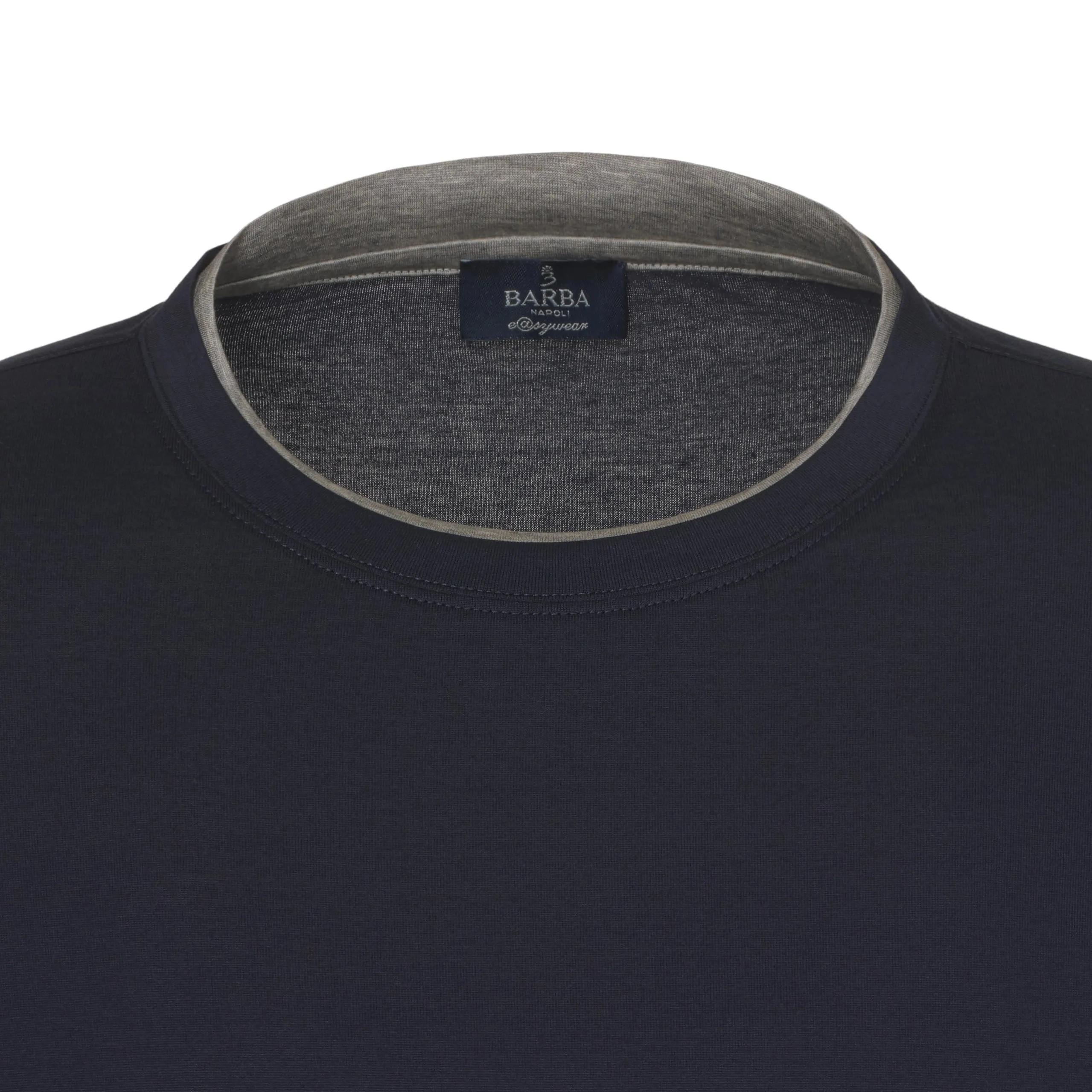 Cotton Crew-Neck T-Shirt in Space Blue