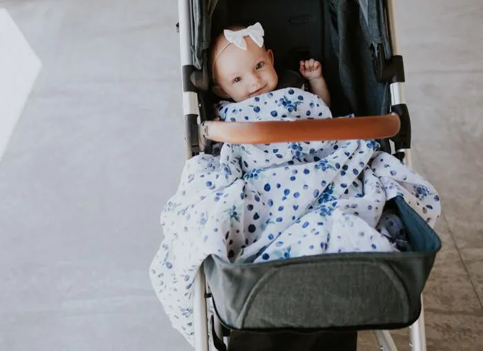 Cotton Muslin Swaddle-Blueberry