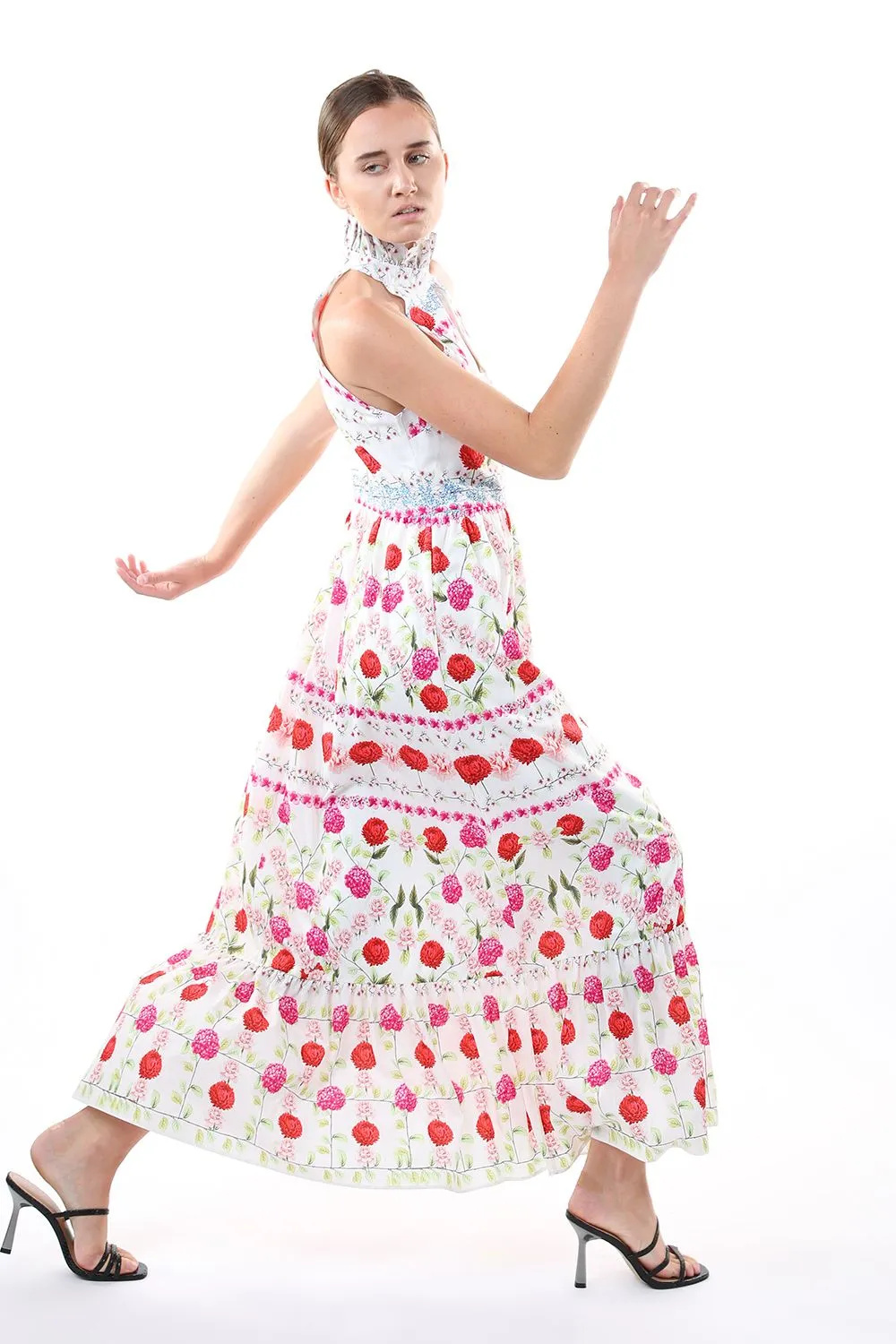 Couture White Floral Maxi Dress