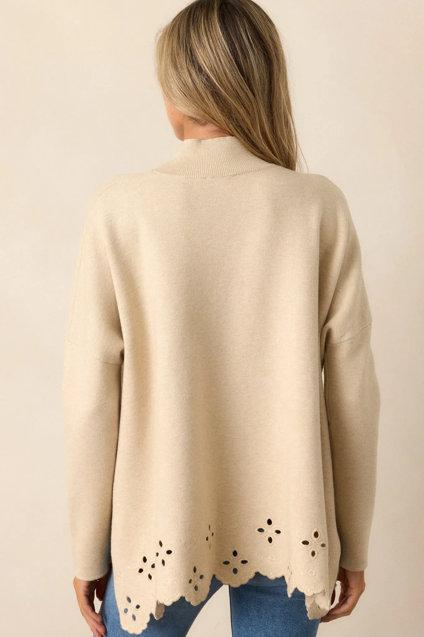 Cozy Conversations Oatmeal Knit Sweater