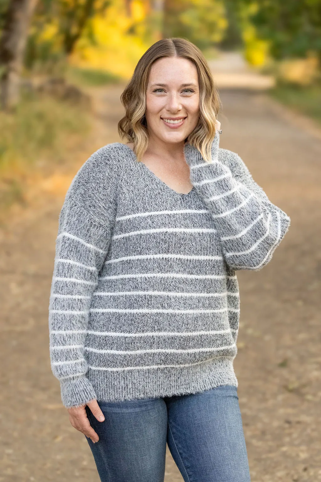 Cozy Striped Sweater - Black by Michelle Mae