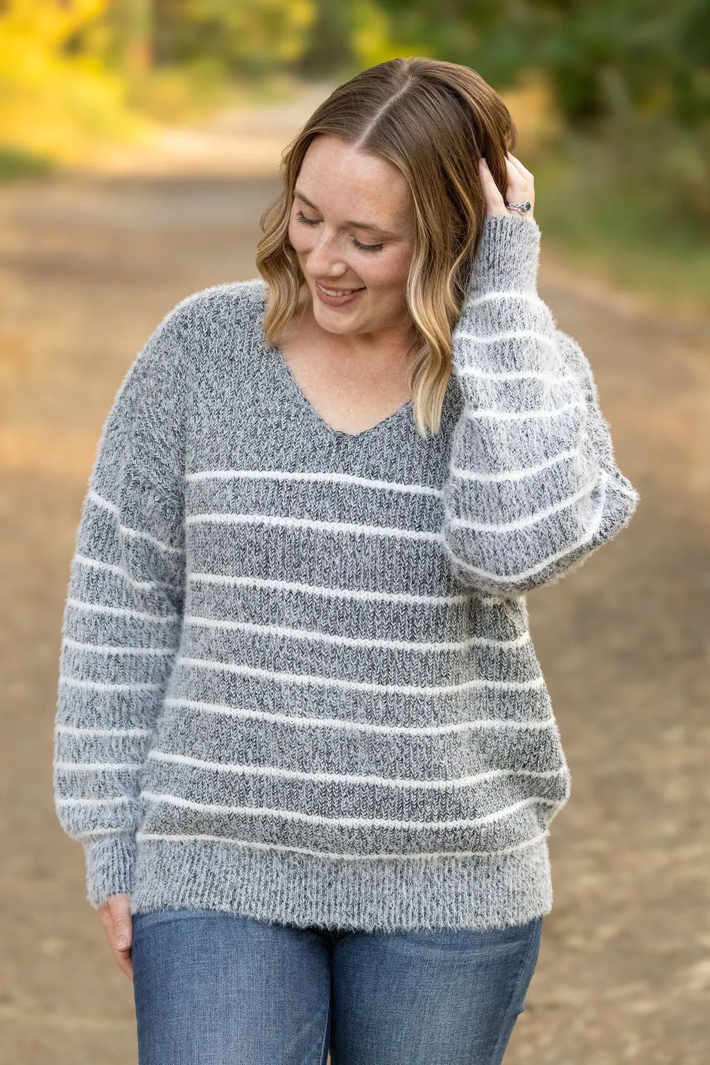 Cozy Striped Sweater - Black by Michelle Mae