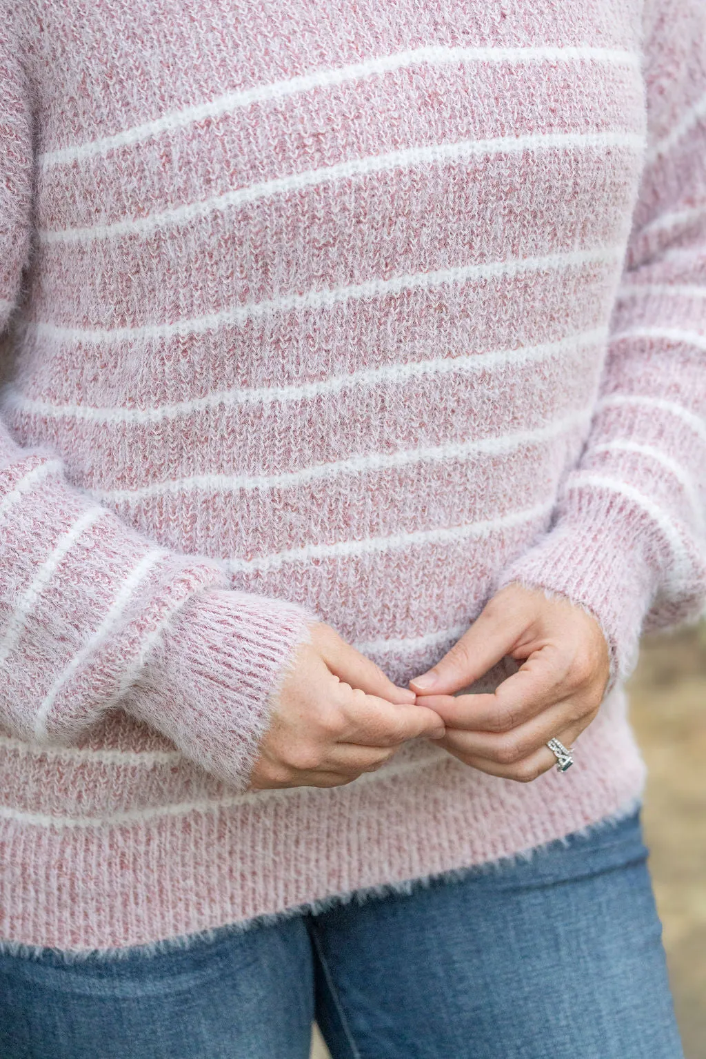 Cozy Striped Sweater - Mauve by Michelle Mae