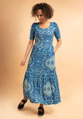 Dixie Paisley Tile Print Midaxi Dress