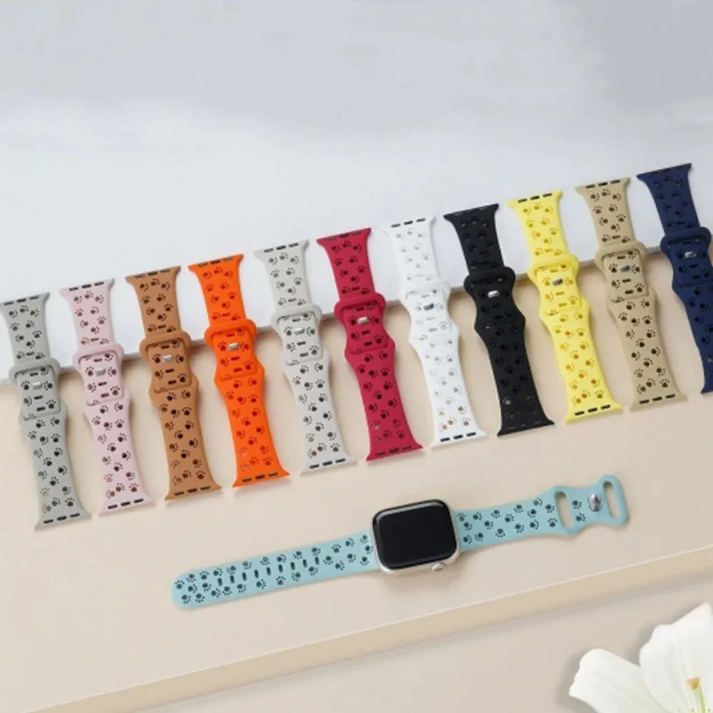Dog Paw Print Silicone Strap for Apple Watch