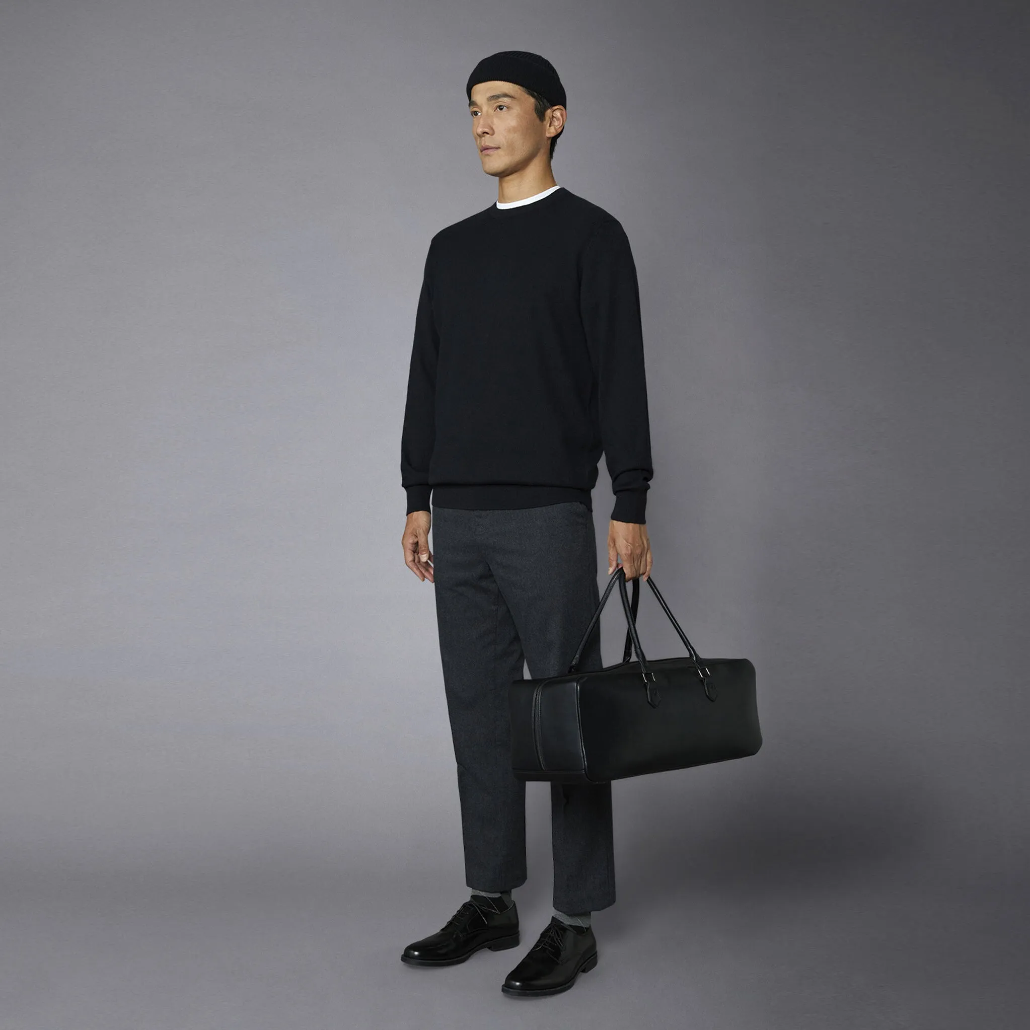 Doppelganger - Men 'Black' Lambswool Blend Crew Neck Sweater D302