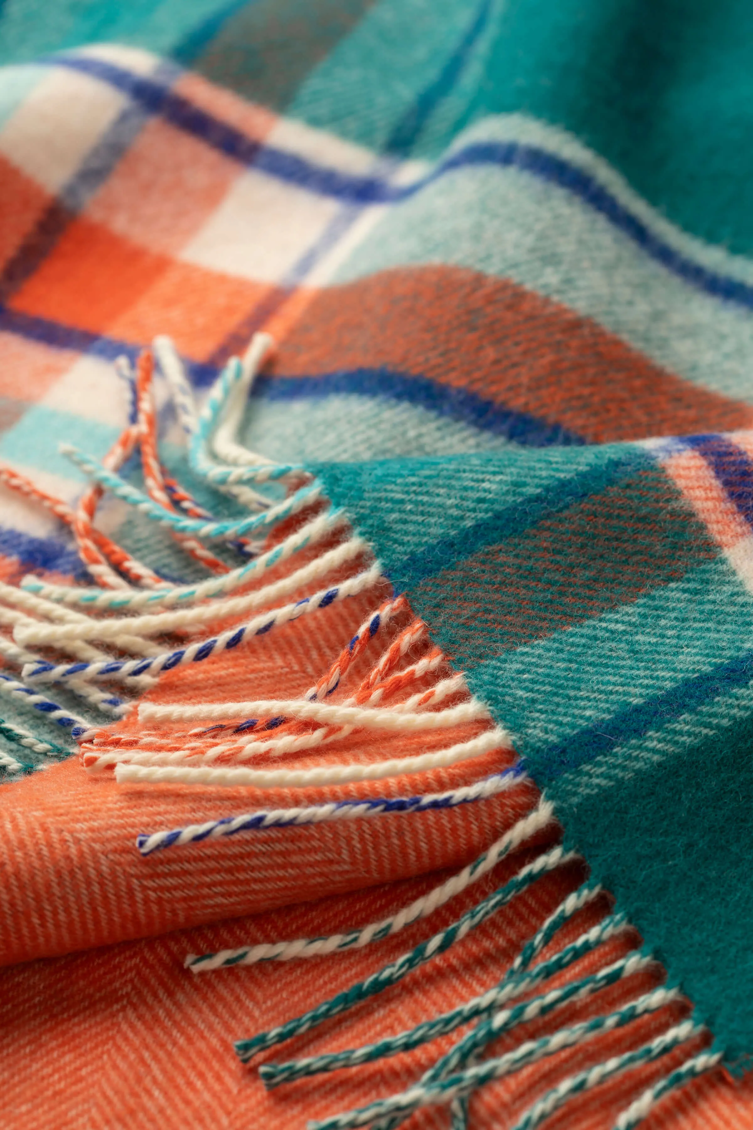 Double Face Check Lambswool Throw