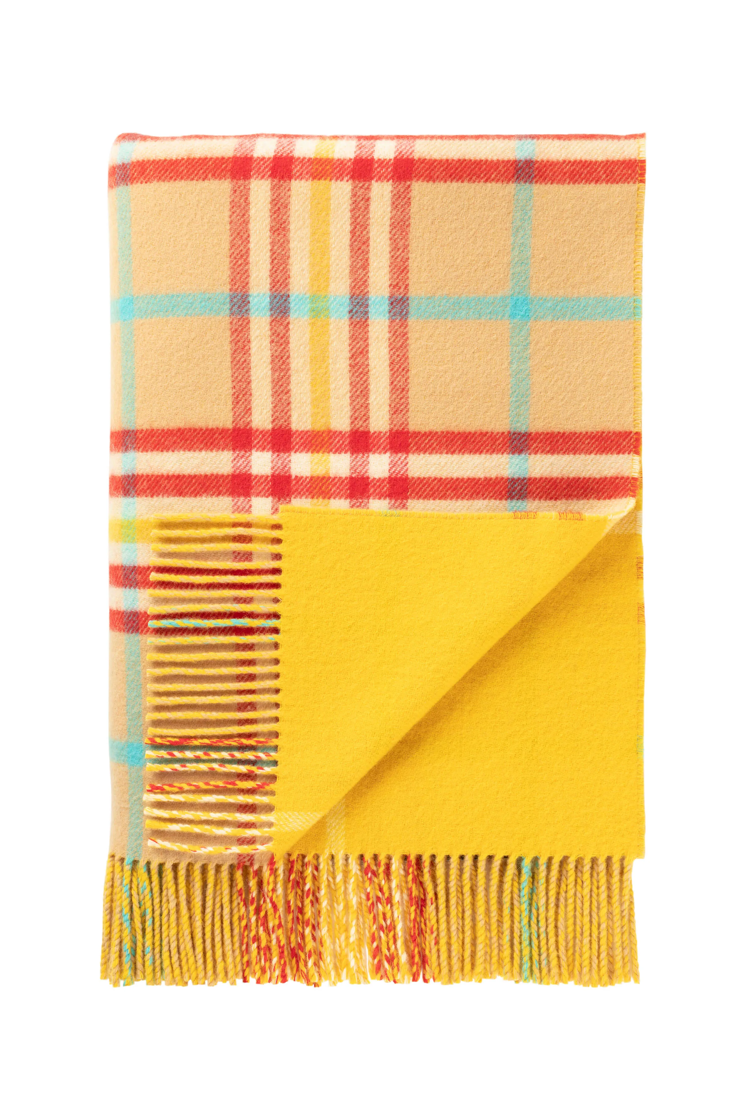 Double Face Check Lambswool Throw