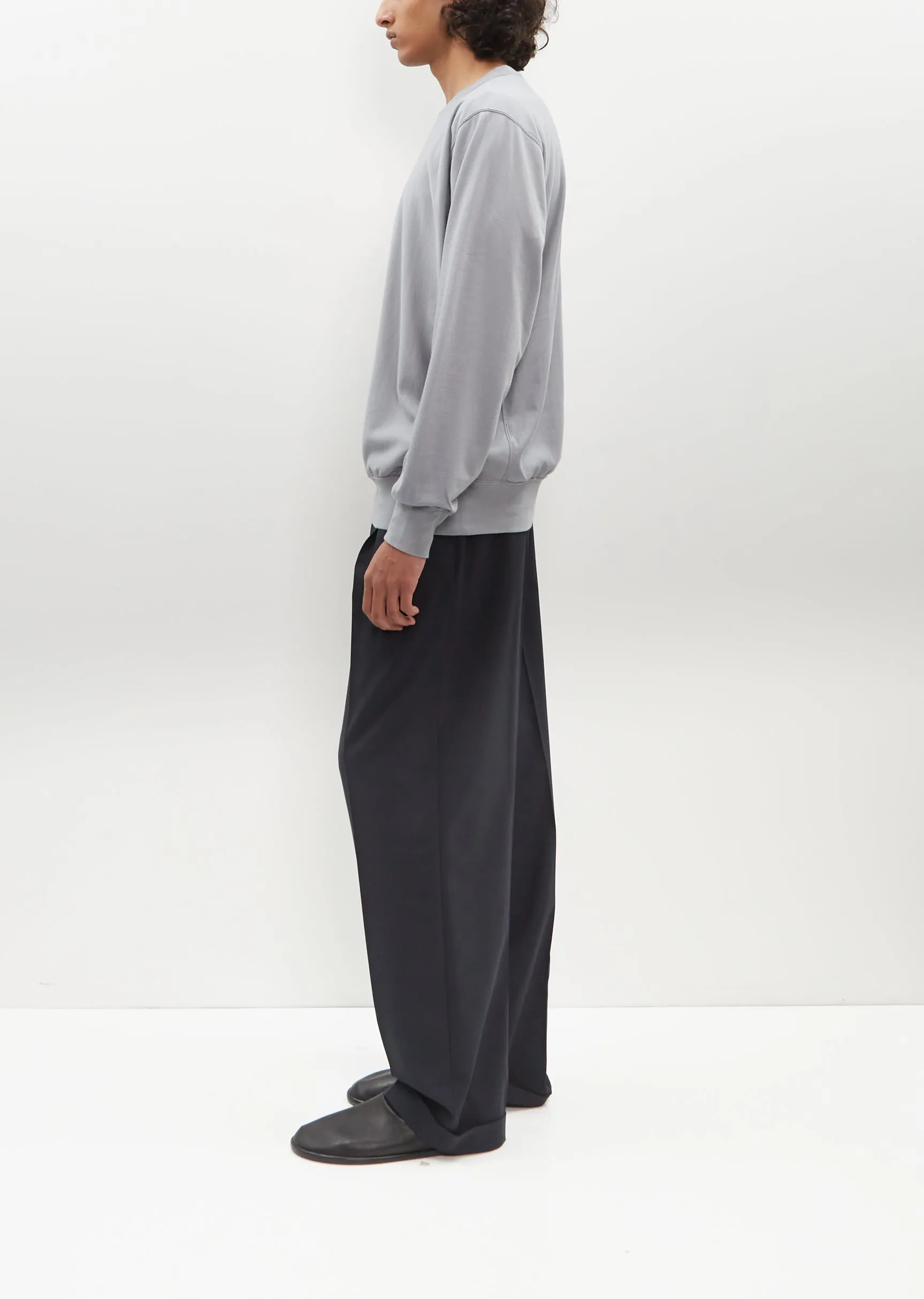 Elastic High Gauge Sweat P/O — Blue Gray