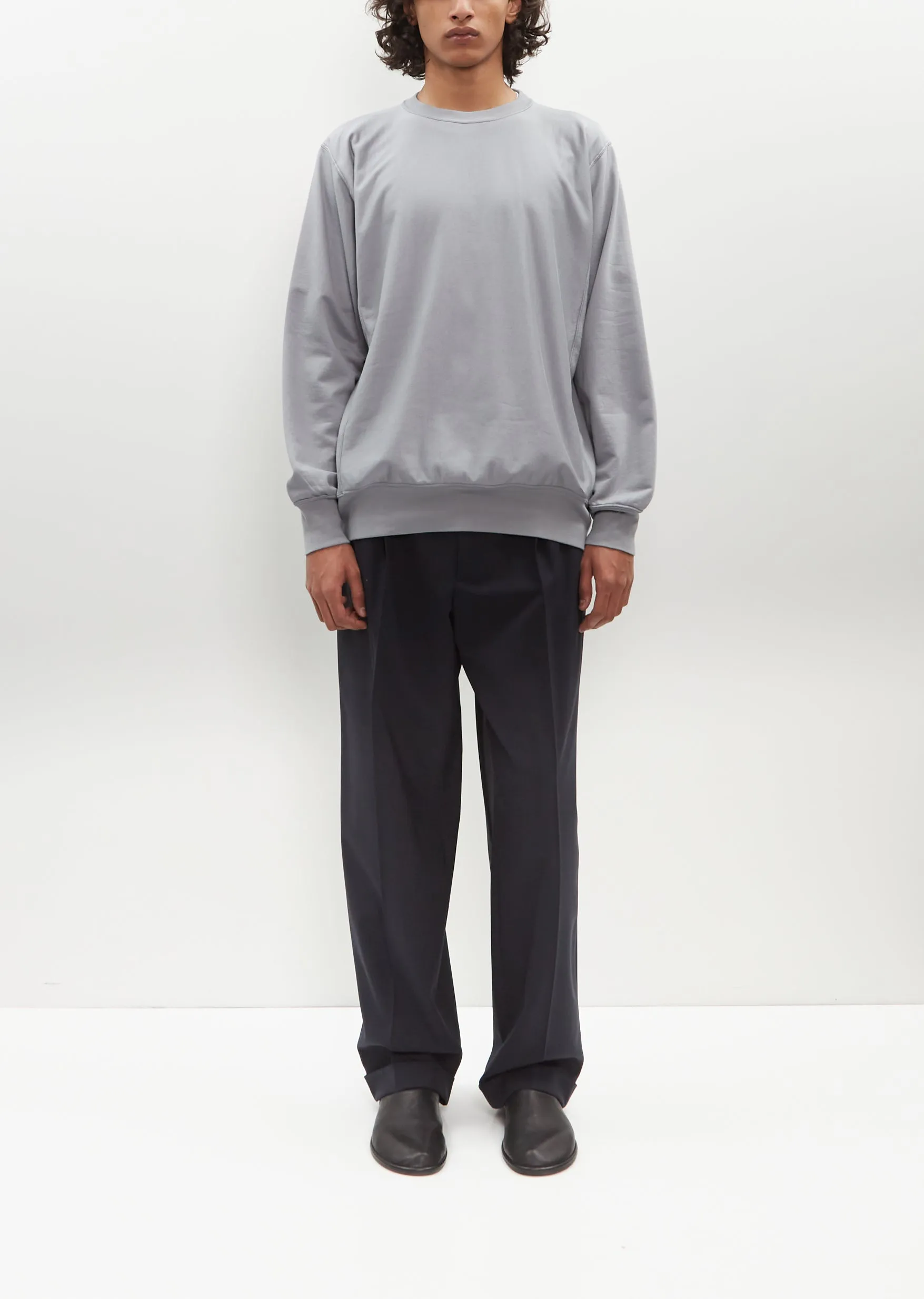 Elastic High Gauge Sweat P/O — Blue Gray