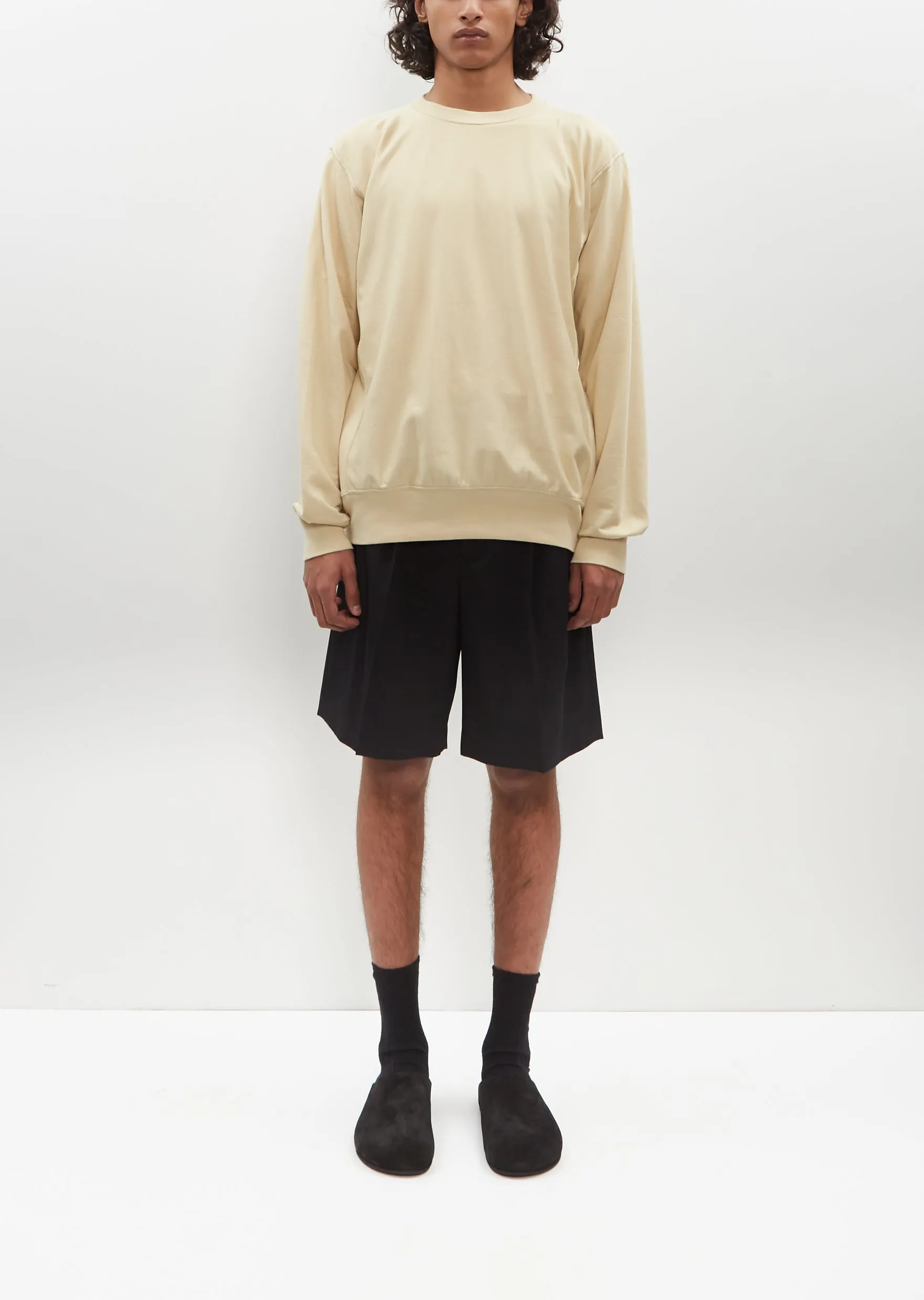 Elastic High Gauge Sweat P/O — Light Beige