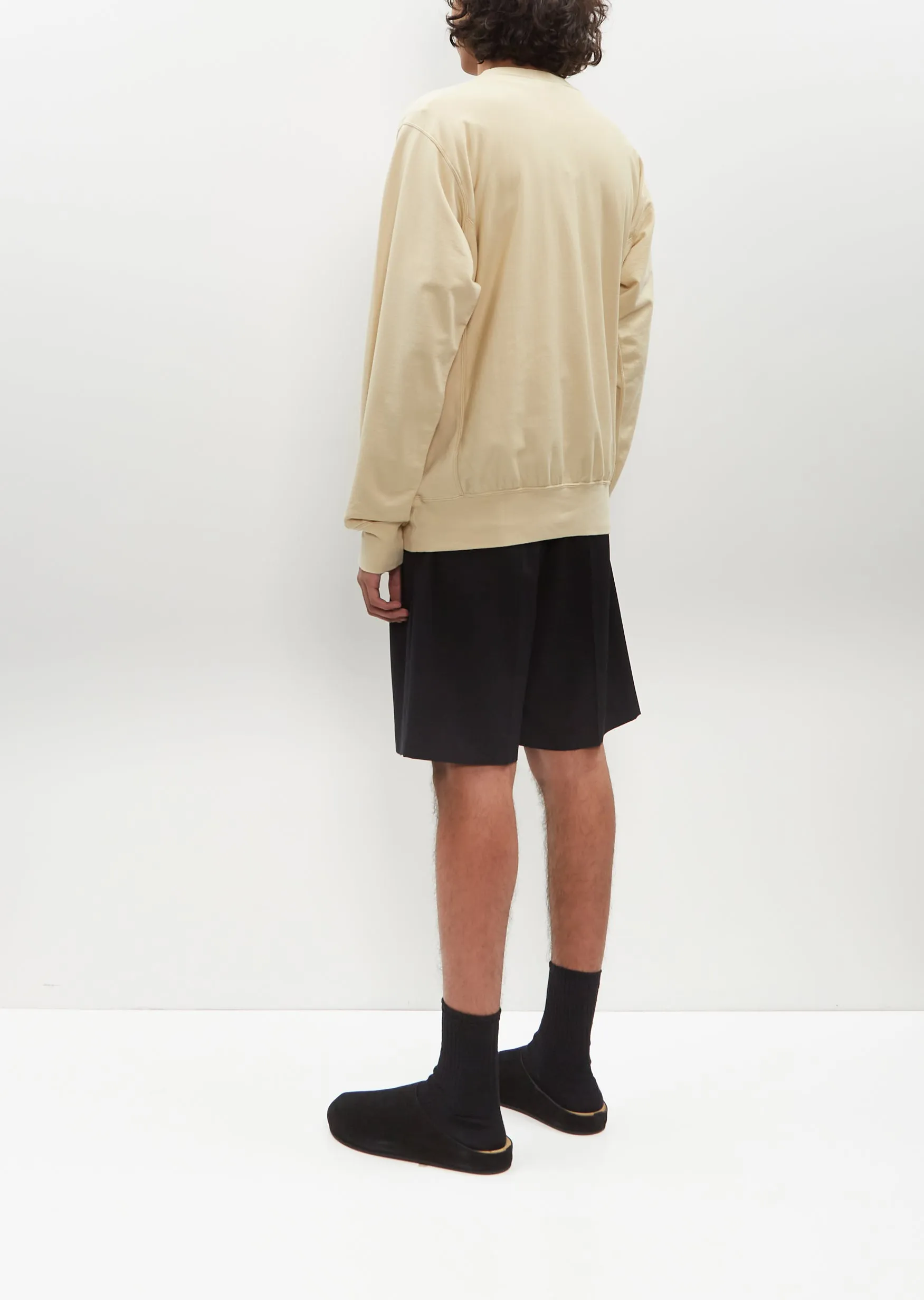 Elastic High Gauge Sweat P/O — Light Beige