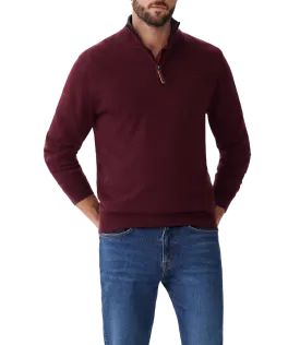 Ernest Sweater - 1/4 Zip -  Burgundy