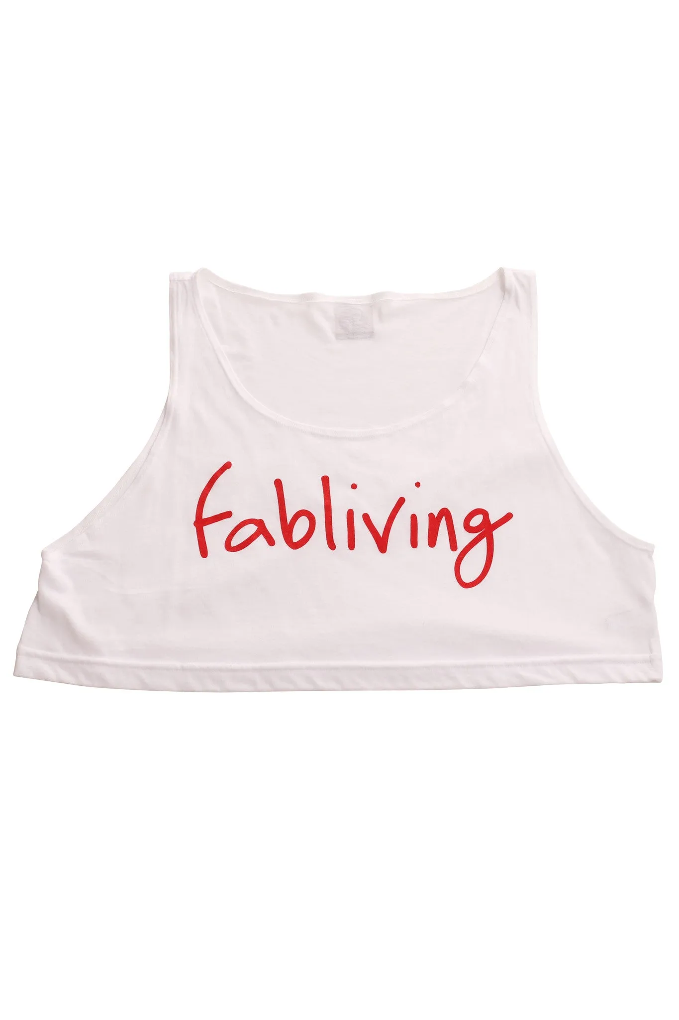 fabliving crop tank (white/red)