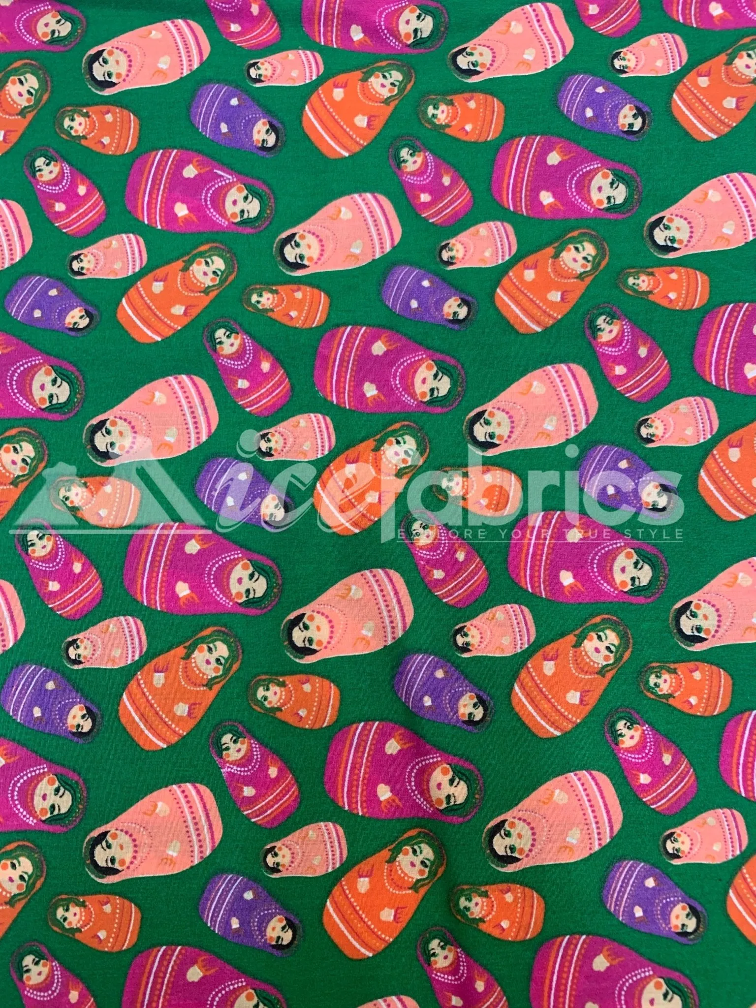 Fashion Russian Doll Print Poly Cotton Fabric By The Yard