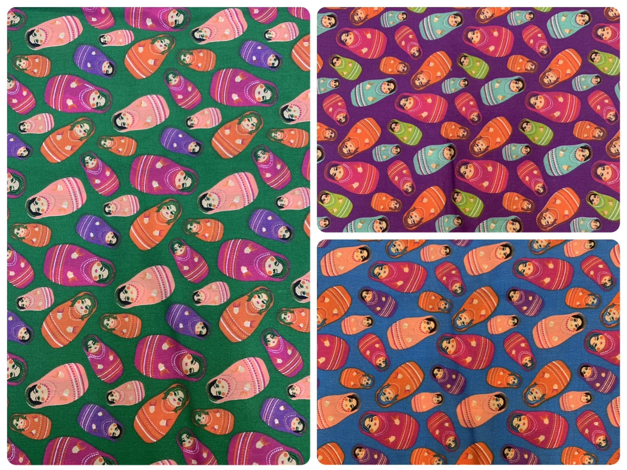 Fashion Russian Doll Print Poly Cotton Fabric By The Yard
