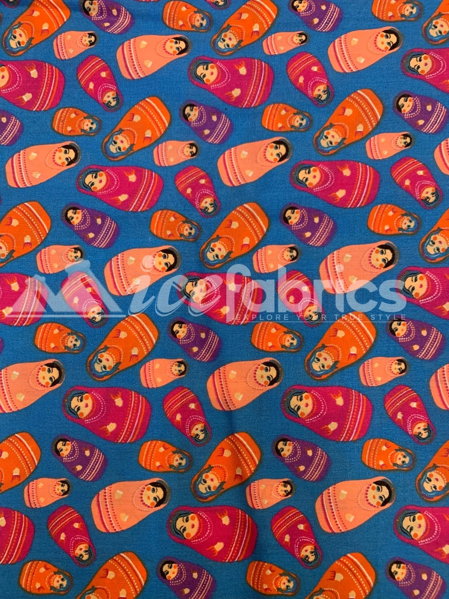 Fashion Russian Doll Print Poly Cotton Fabric By The Yard