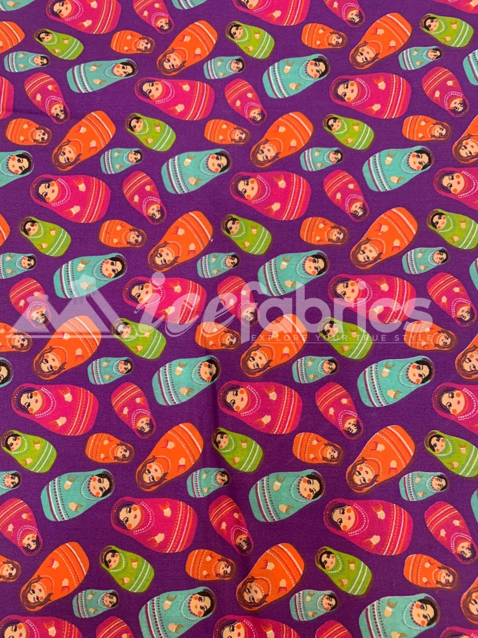 Fashion Russian Doll Print Poly Cotton Fabric By The Yard