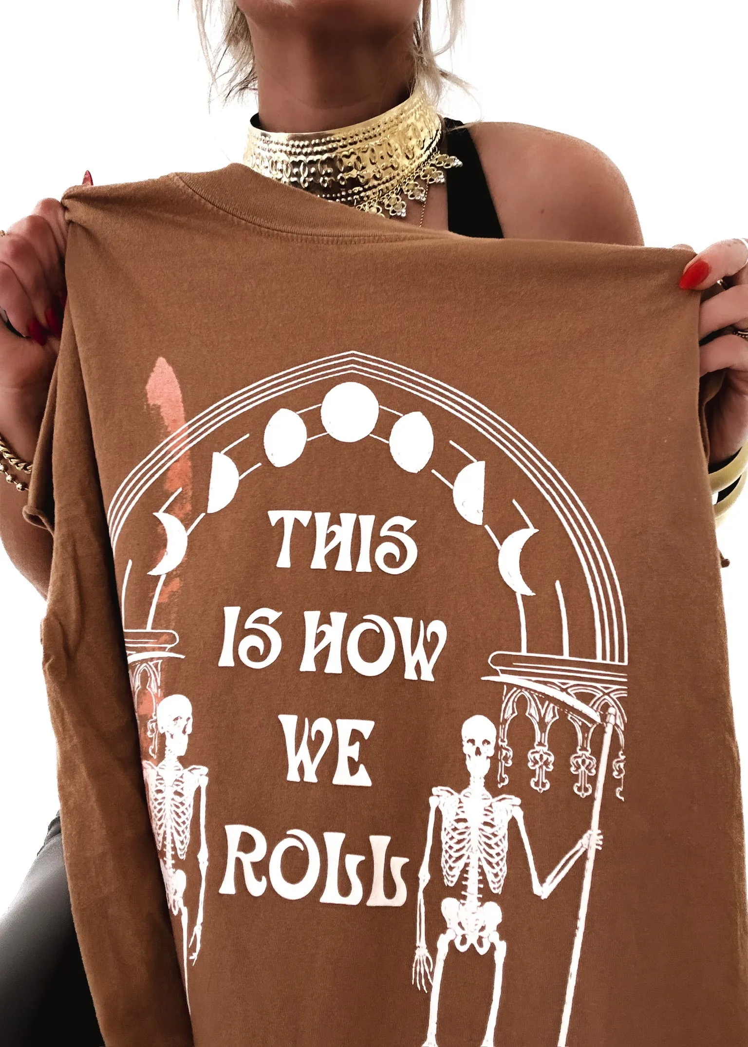 FINAL SALE: THIS IS HOW WE ROLL BLEACHED OUT SIDE SLIT TEE