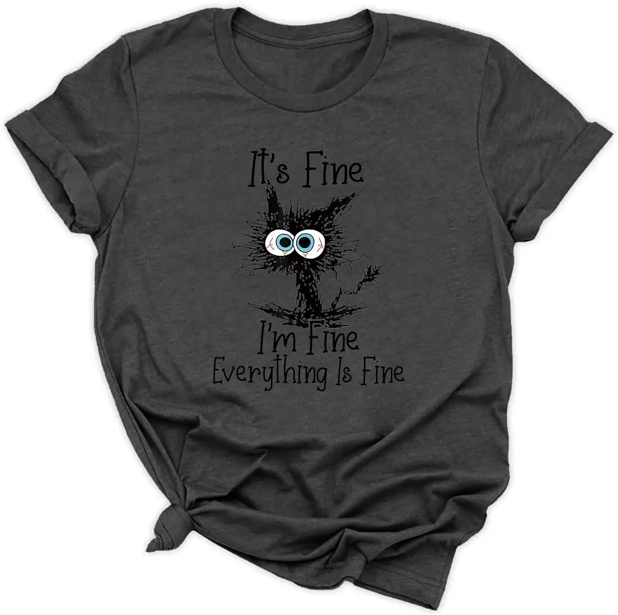 Fine Funny Cat Printed Women's Short Sleeve T-Shirt
