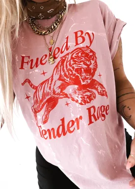 FUELED BY TENDER RAGE BLEACHED OUT SIDE SLIT TEE
