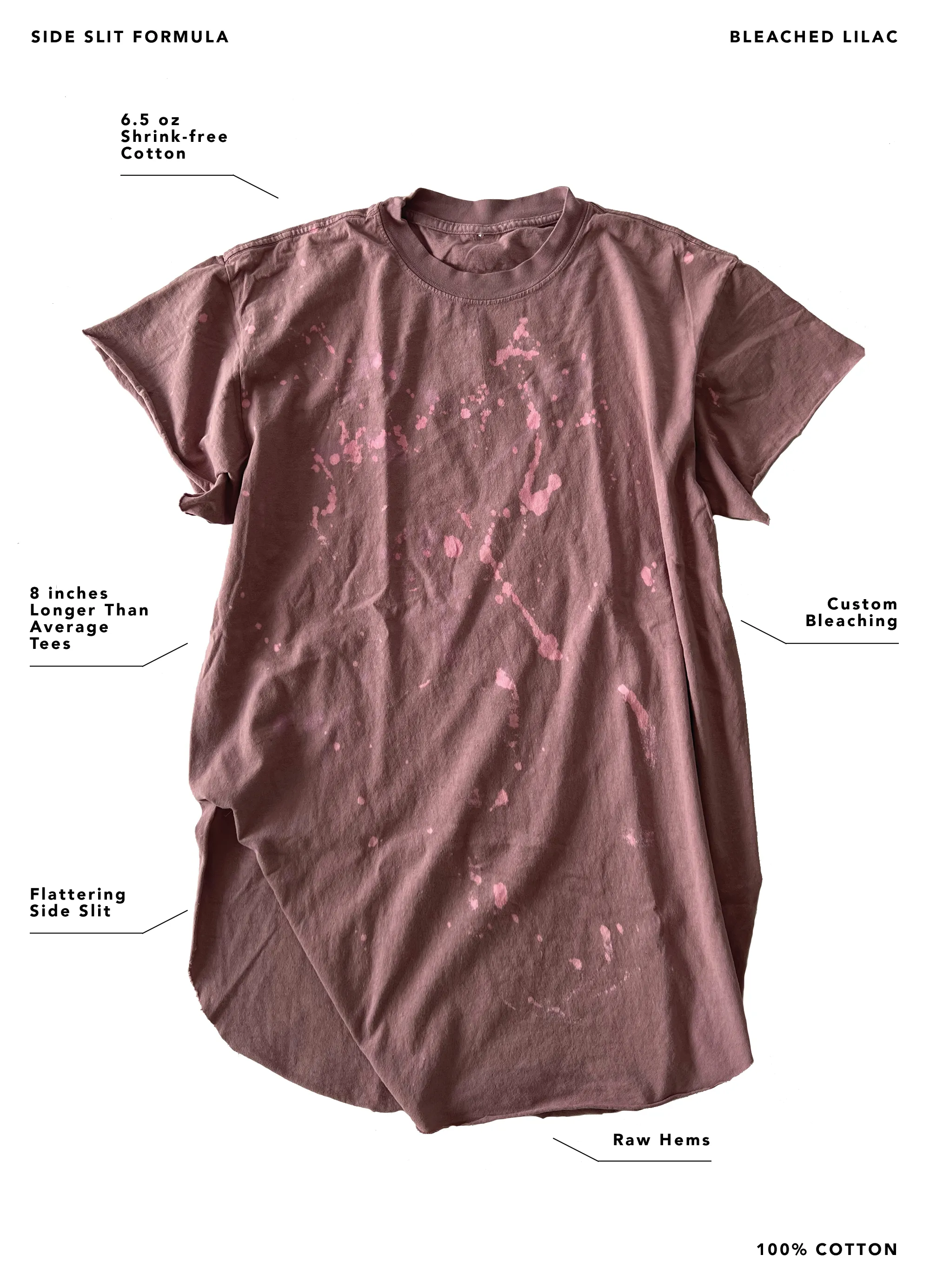 FUELED BY TENDER RAGE BLEACHED OUT SIDE SLIT TEE