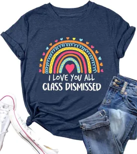 FYAPHION Last Day of School Teacher Shirt Womens Schools Out for Summer T-Shirt Teacher Appreciation Gift