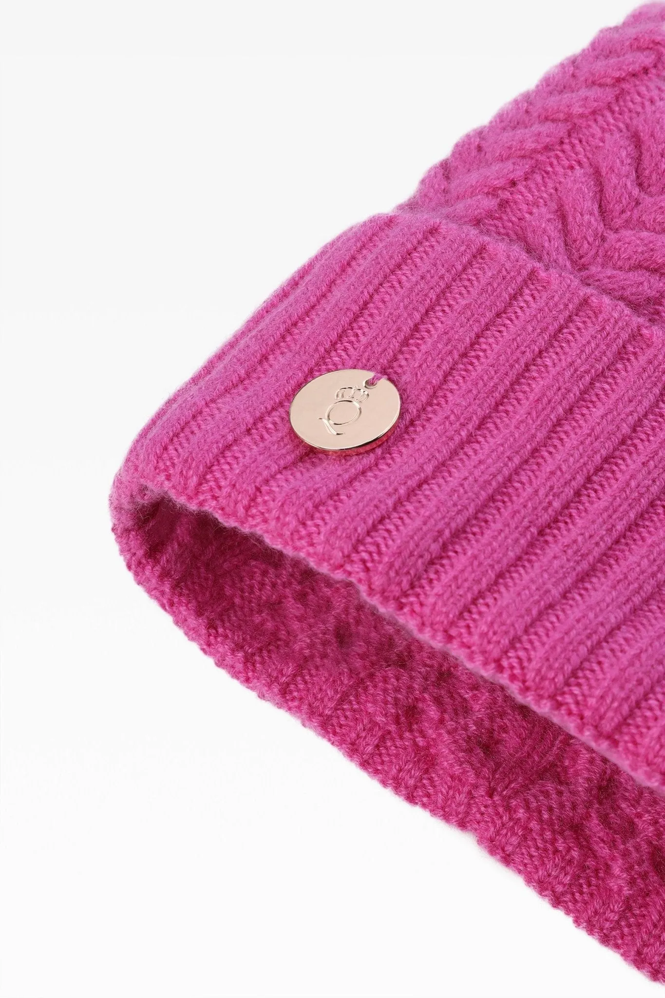 Georgie Cable Rib Pom Pom Hat - Faux Fur