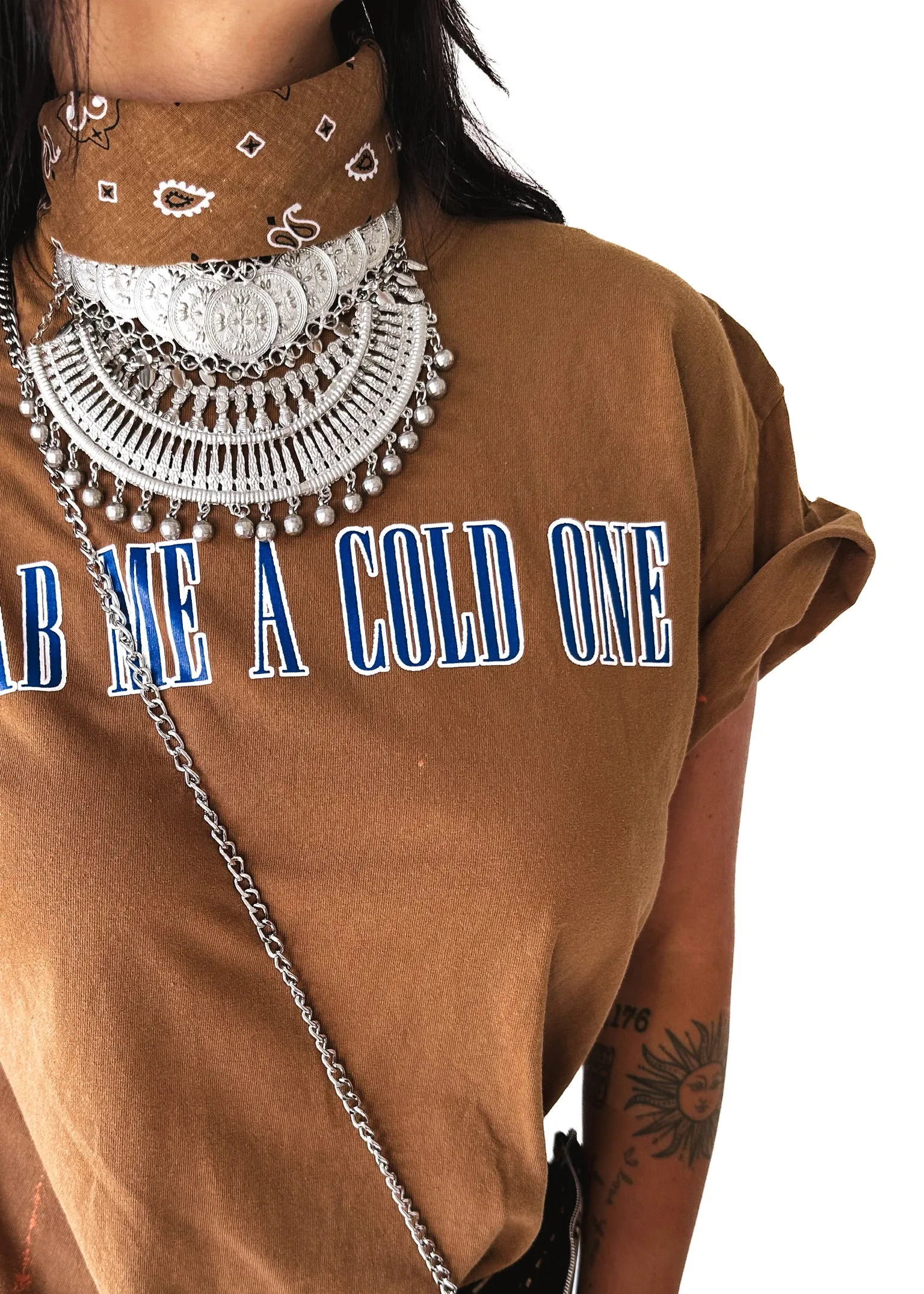 GRAB ME A COLD ONE SIDE SLIT TEE