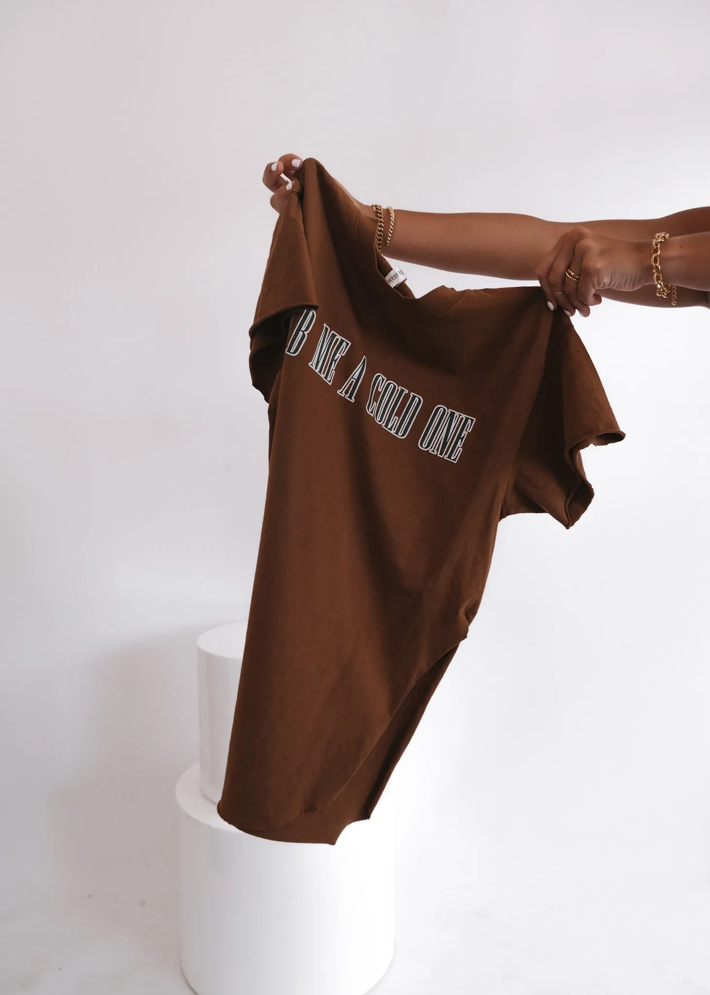 GRAB ME A COLD ONE SIDE SLIT TEE