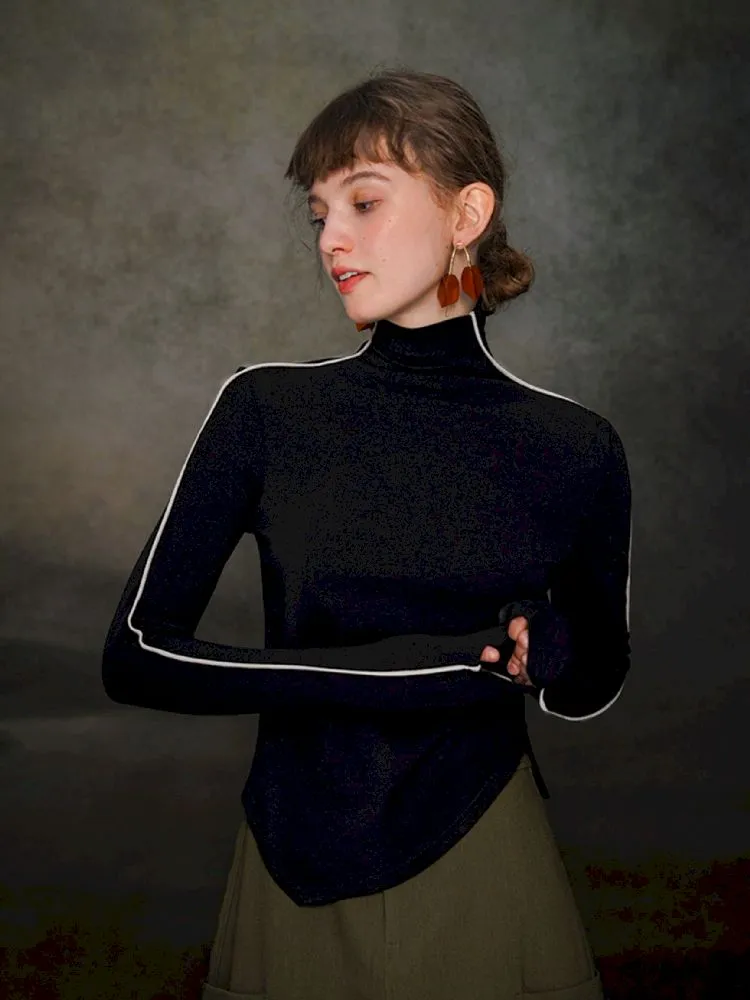 Half-high neck knit sweater【s0000005376】