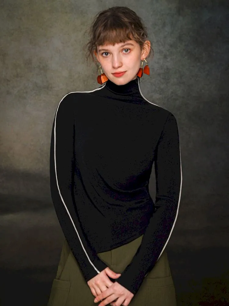 Half-high neck knit sweater【s0000005376】