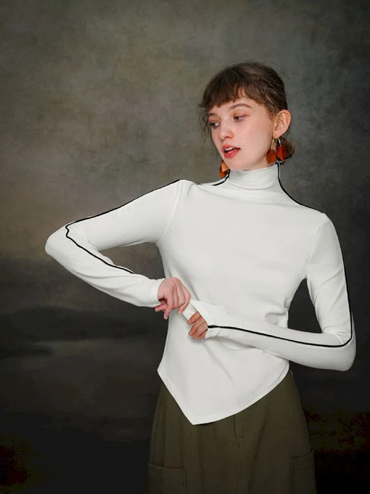 Half-high neck knit sweater【s0000005376】