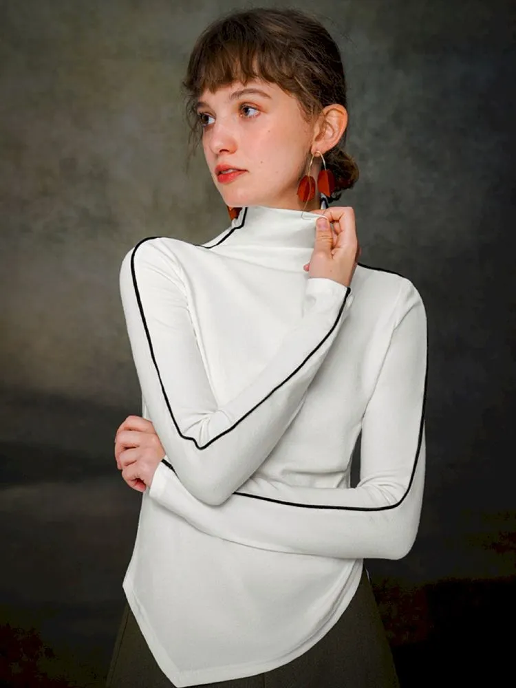 Half-high neck knit sweater【s0000005376】