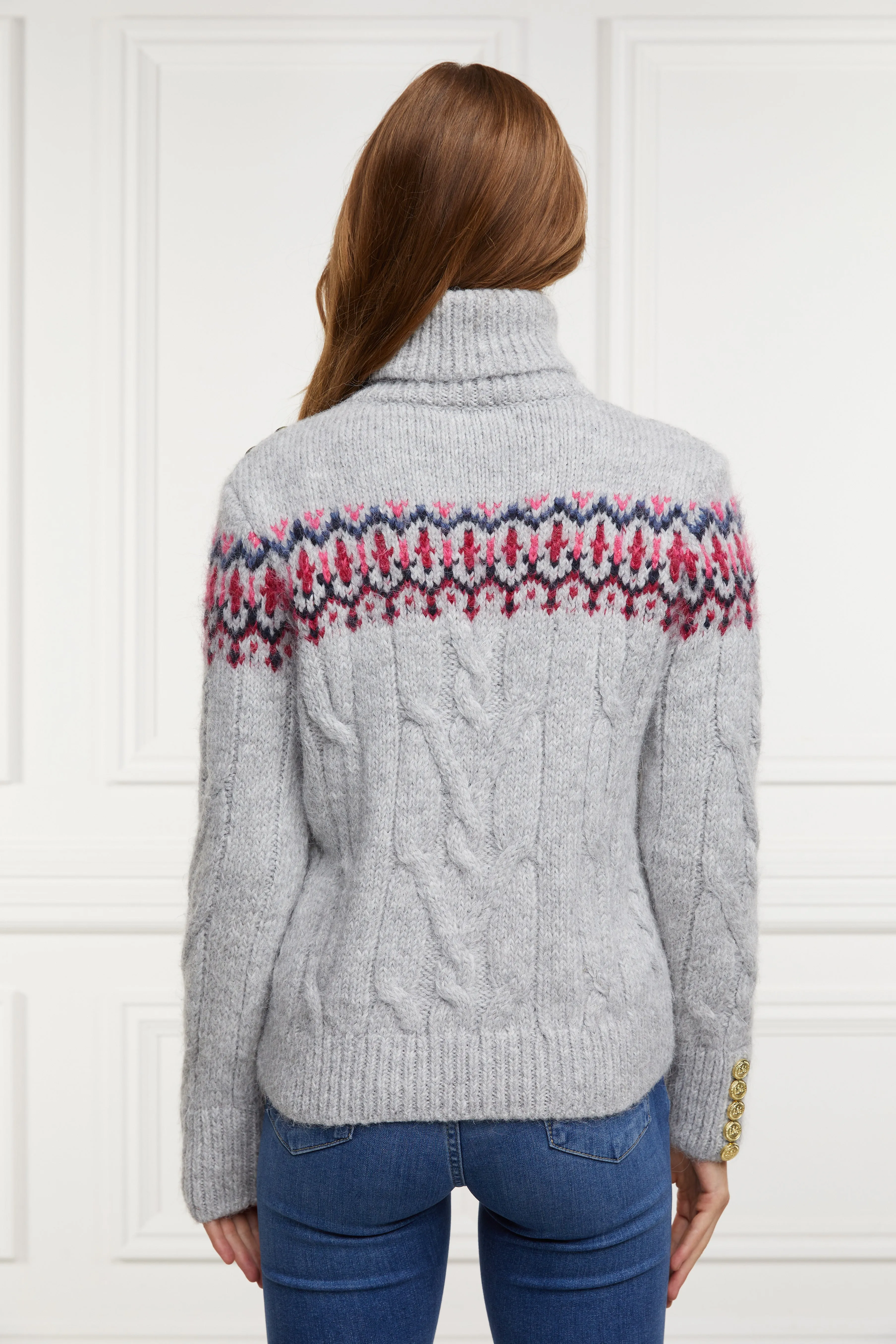 Heritage Cable Fairisle Knit (Mid Grey Marl)