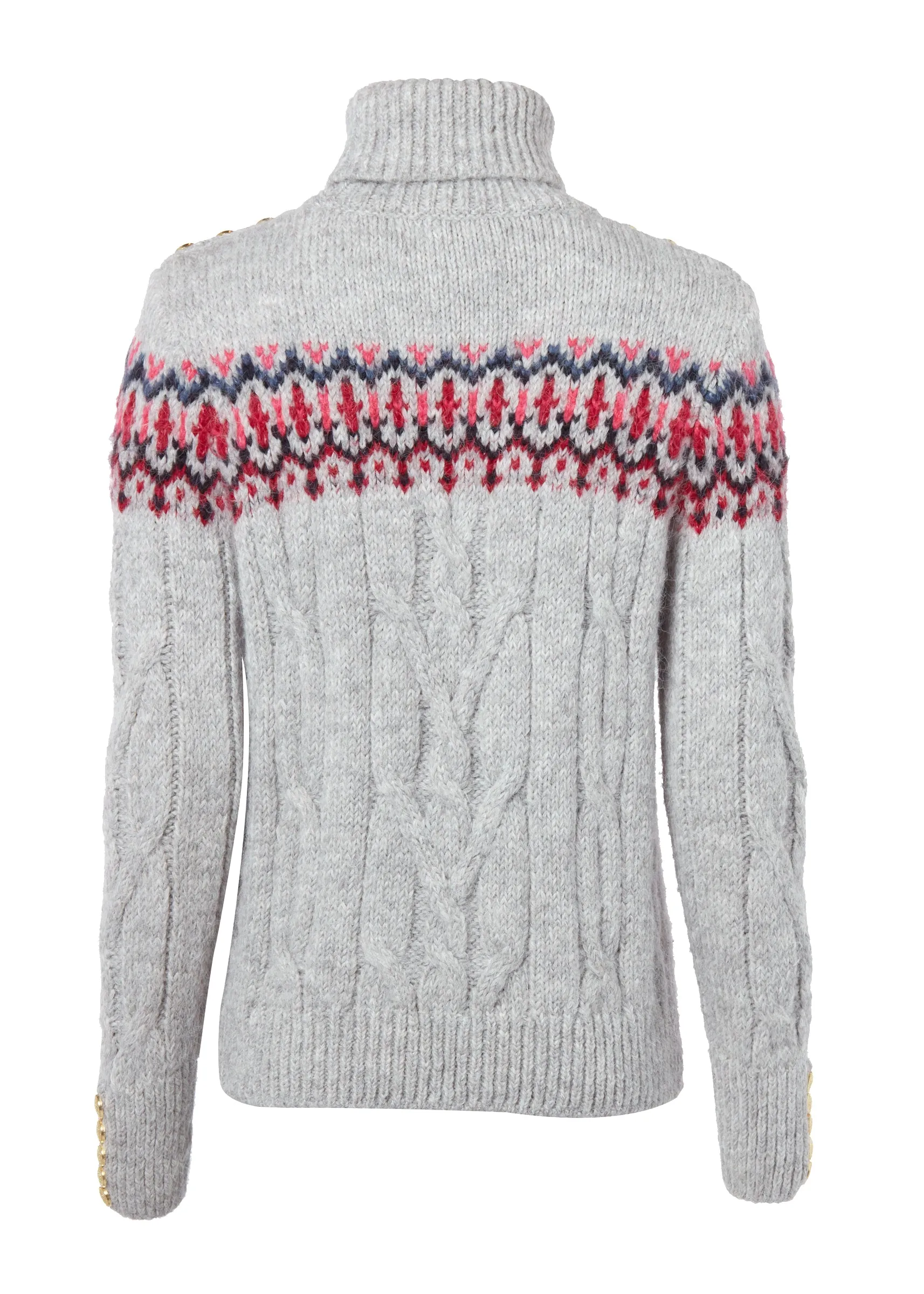 Heritage Cable Fairisle Knit (Mid Grey Marl)