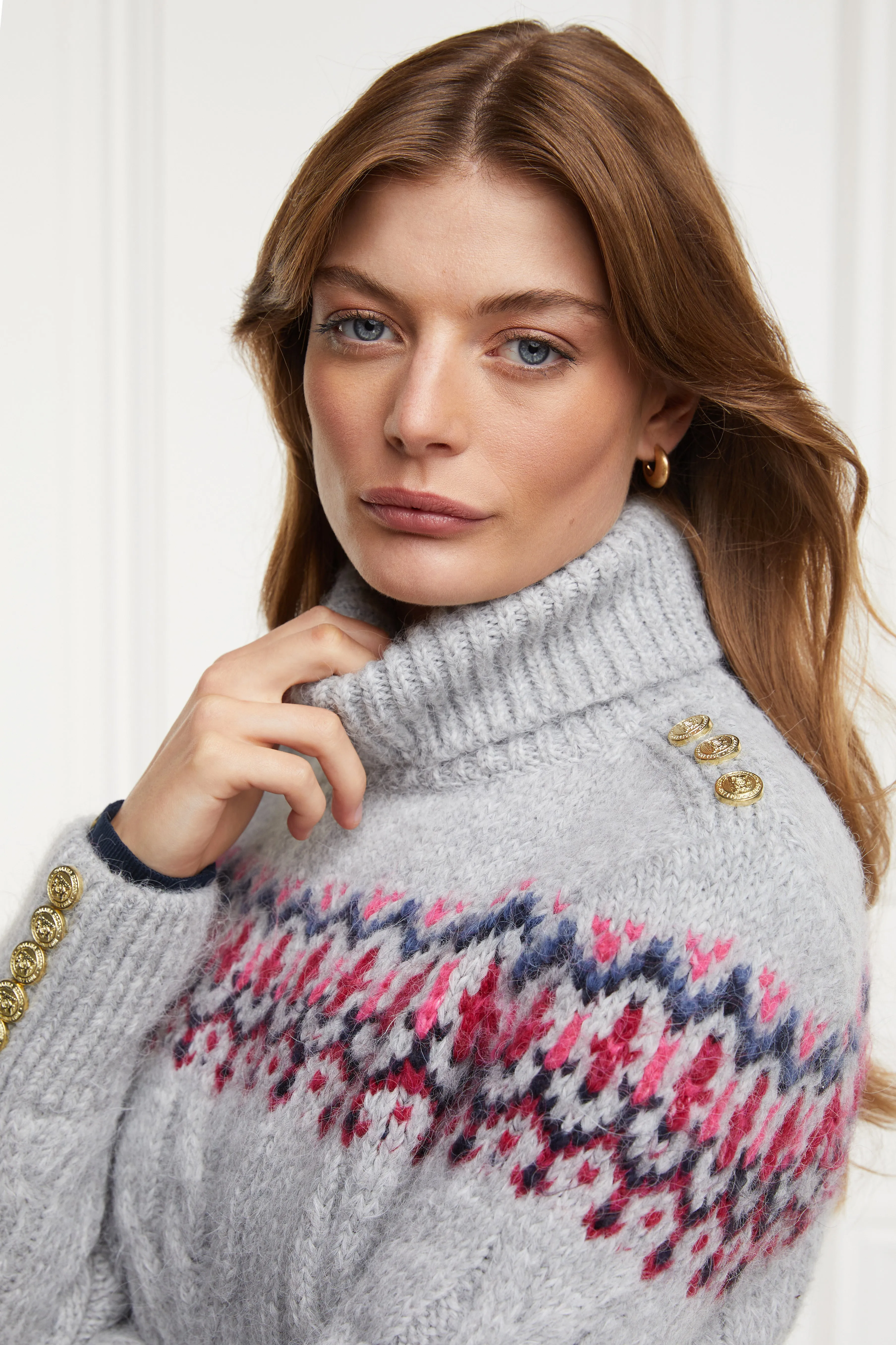 Heritage Cable Fairisle Knit (Mid Grey Marl)