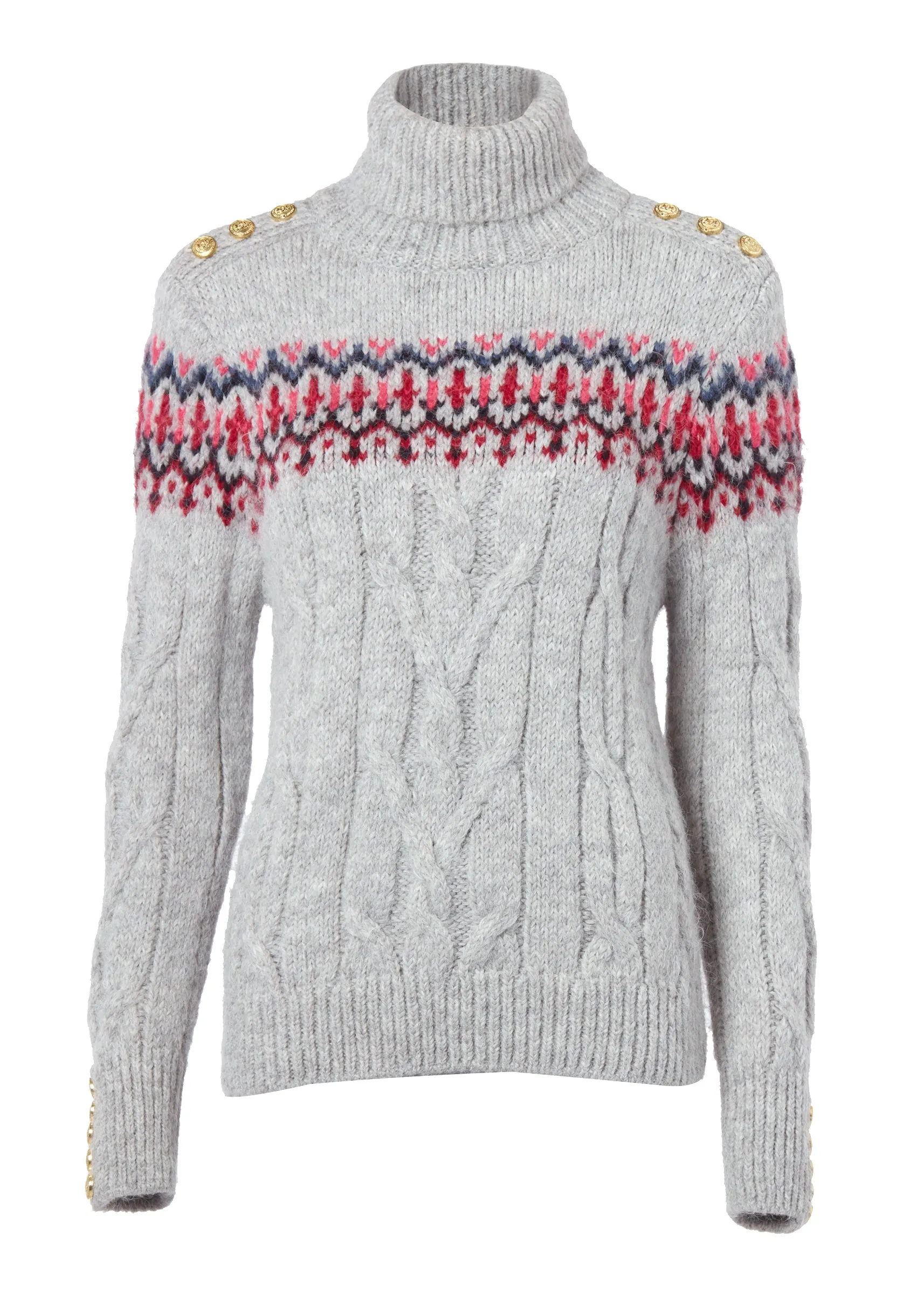 Heritage Cable Fairisle Knit (Mid Grey Marl)
