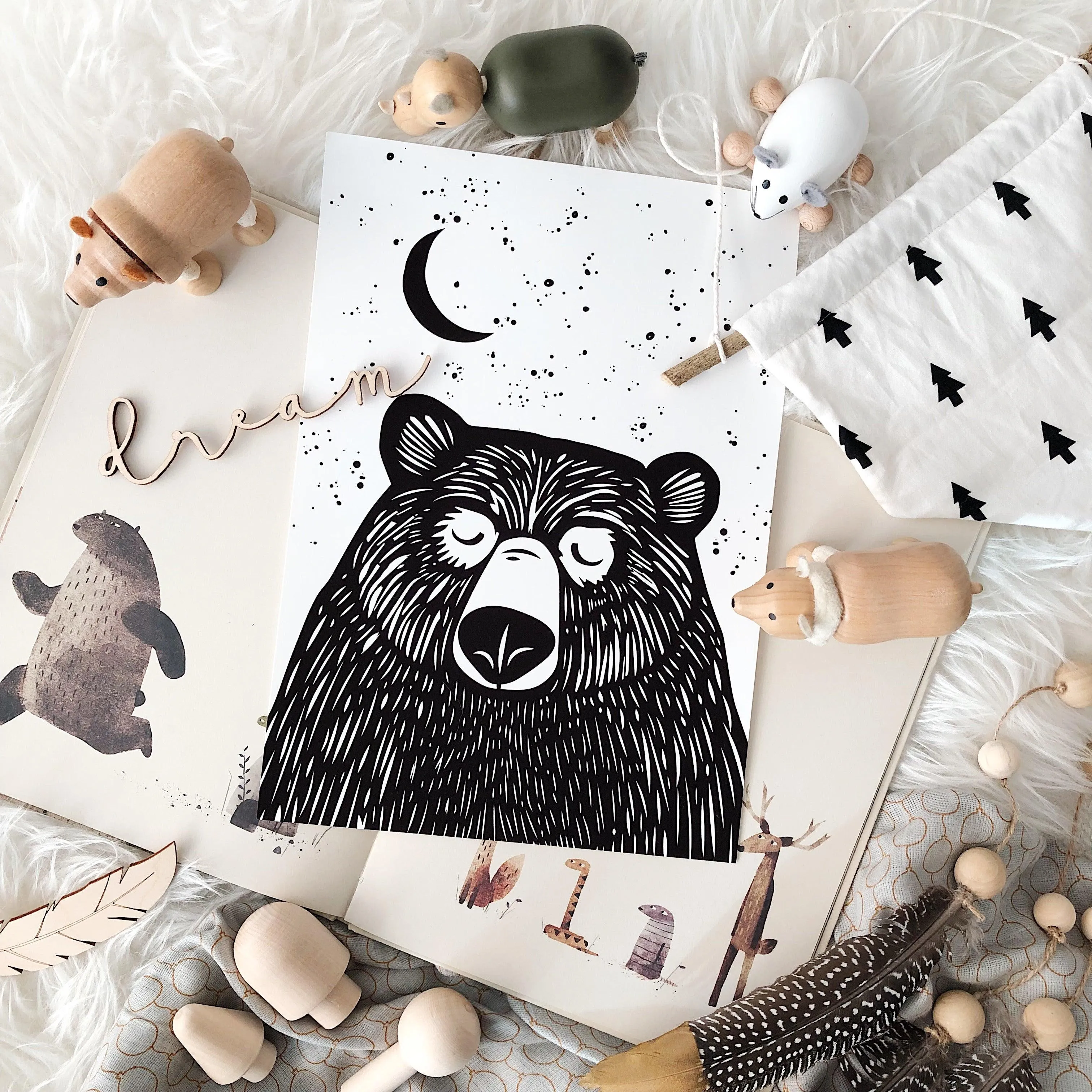 Hey Bear Print
