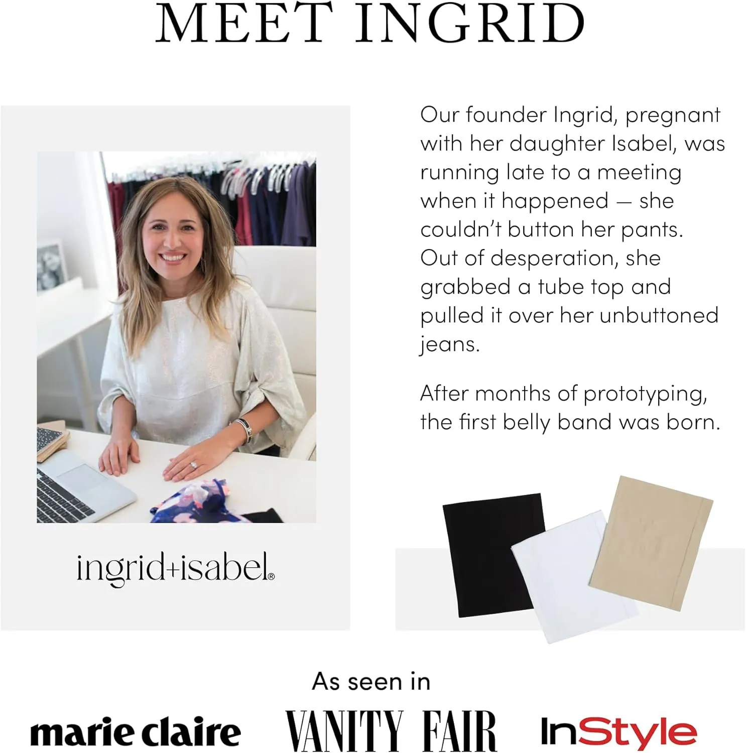 Ingrid & Isabel Bellaband - Seamless Maternity Belly Band for Women - Essential Pregnancy Postpartum Jeans & Pants Extender