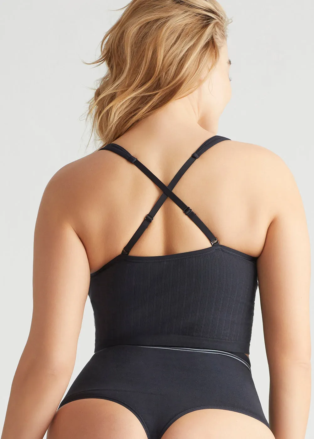 Jules Longline Bra Top - Cotton Rib Seamless