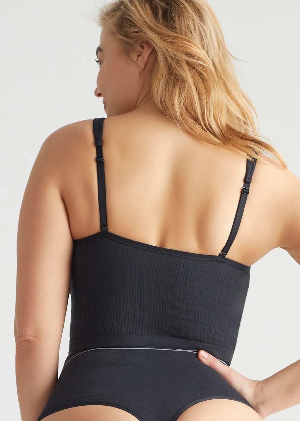Jules Longline Bra Top - Cotton Rib Seamless