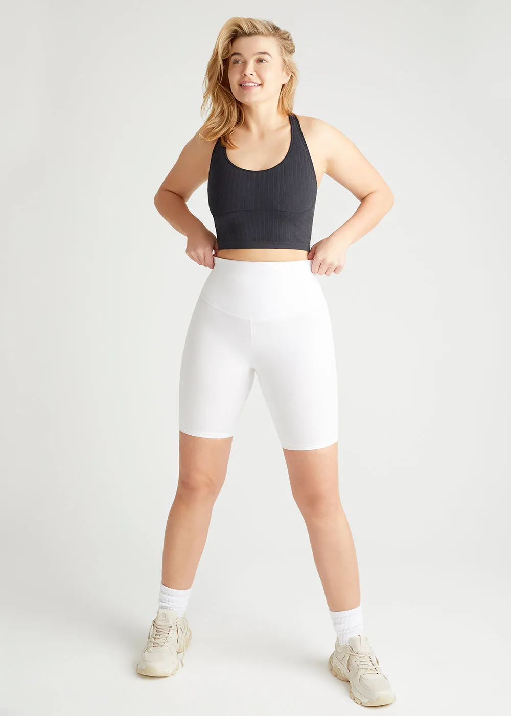 Jules Longline Bra Top - Cotton Rib Seamless